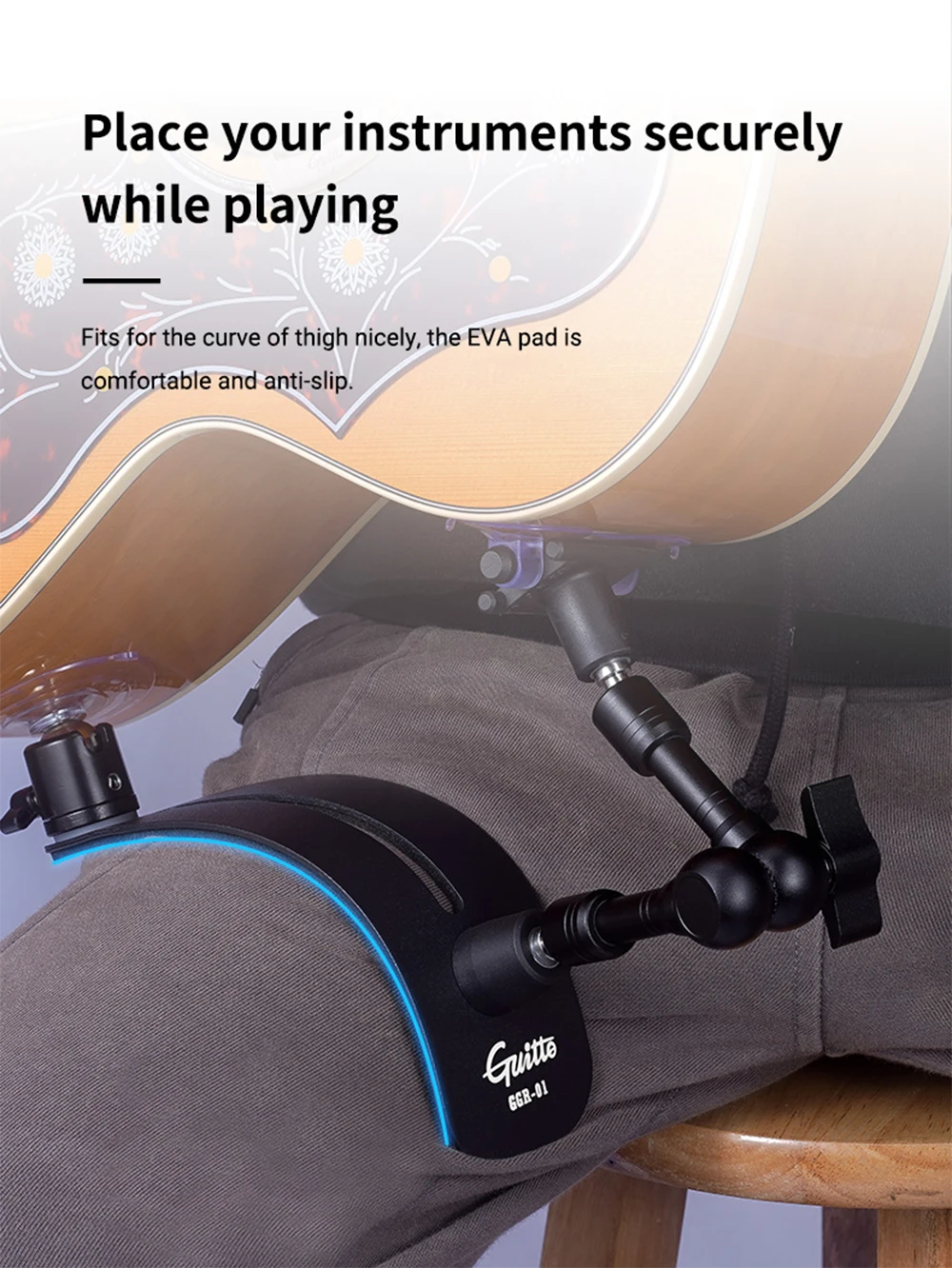 Guitto Series GGR-01 Guitar Rest Ergonomic Design Guitar Balance Support with Su