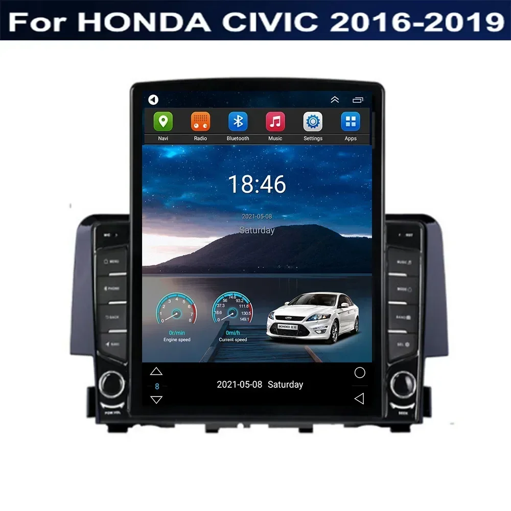 

9,7 "Android 13 для HONDA CIVIC 2016 2017 2018-2019 Tesla тип автомобиля Радио Мультимедийный видеоплеер навигация GPS RDS без dvd