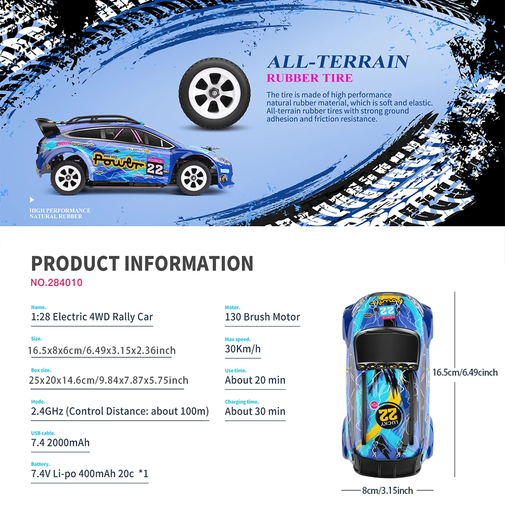Wltoys 1/28 Mini RC Car 284010 4WD Off Road 30km/h Racing Speed Cars 2.4G Remote Control Vehicle with Light Toys for Children 6