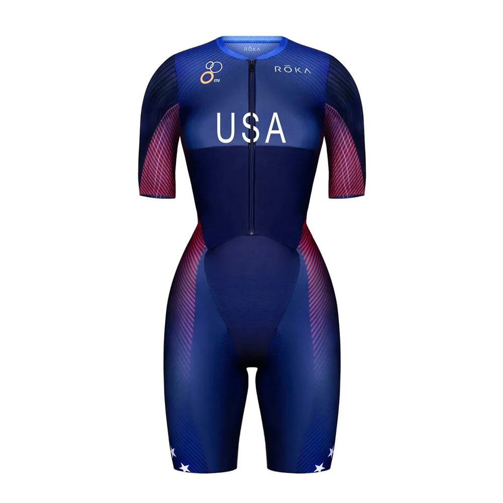 Roka Women's Short Sleeve Trisuit Triathlon Swimskin Summer Road Bike Mtb Pro Team Cycling Jumpsuit Running Speed Race Equipment cycling jersey,cycling suit,cycling jersey set