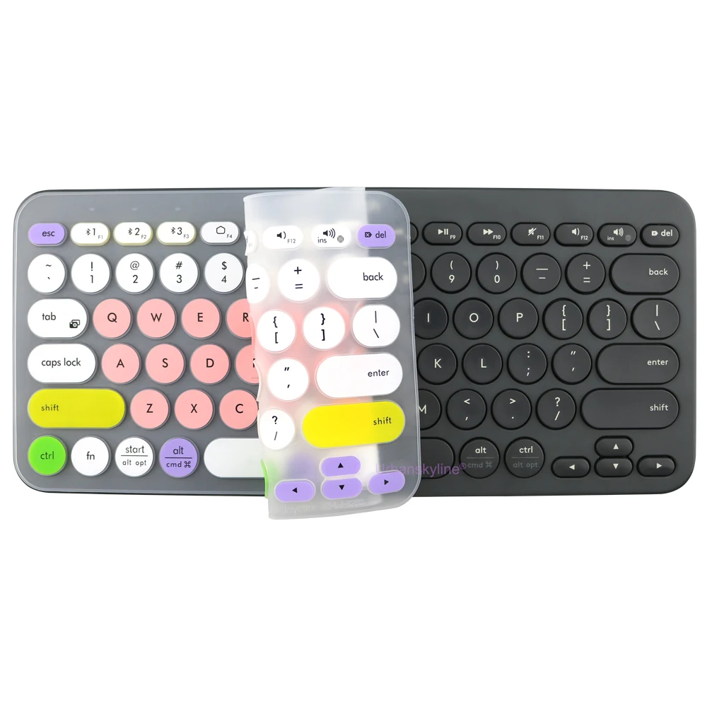 Silicone Protector Skin Case Film English Korean Clear Black Keyboard Cover for Logitech K380 for Logi K380S Pebble Keys keyboard silicone cover keyboard cover
