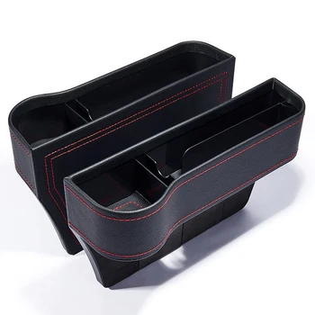 Portabicchieri per auto in pelle Portaoggetti per sedile Organizzatore per scatola portaoggetti per spazio per sedile automatico