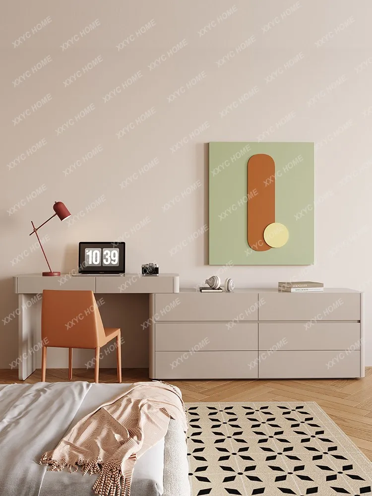 

Desk Retractable Solid Wood Cream Corner Living Room Student Writing