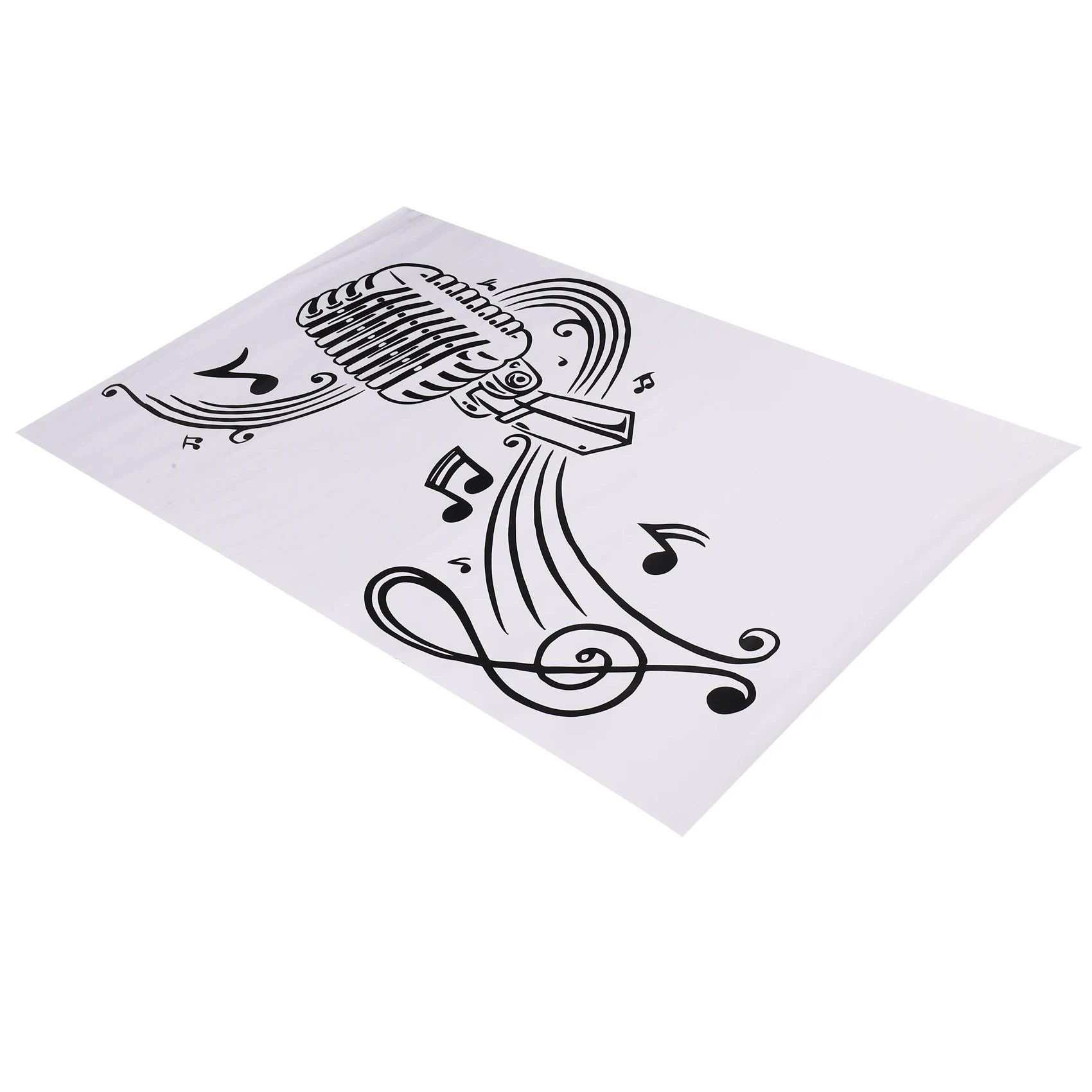 EYFL-Microphone Music Note Wall Art Musical Notes Sticker For Ktv Bar Background Home Decorations