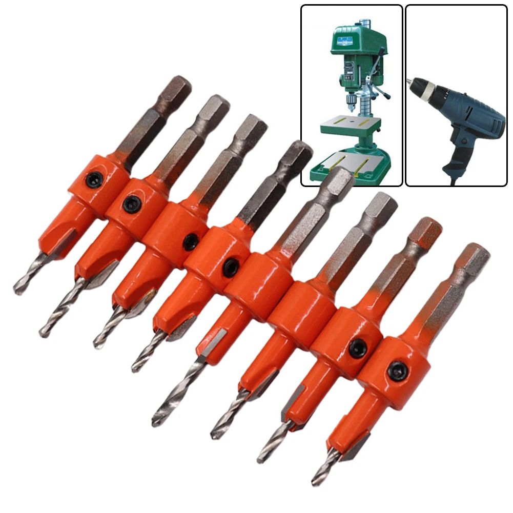 

1pc 1/4" Hex Shank HCS Woodworking Countersink Drill Bits Router Bits Screw Extractor Remon Demolition For Wood Milling Cutter