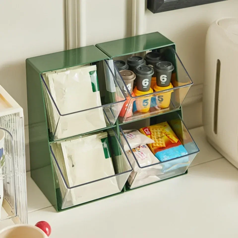 Description Picture 4 of itemDesktop Storage Rack Tea Bag Organizer Drawer Rack Lipstick Cosmetics Transparent Office Home Kitchen Organizer Coffee Storage