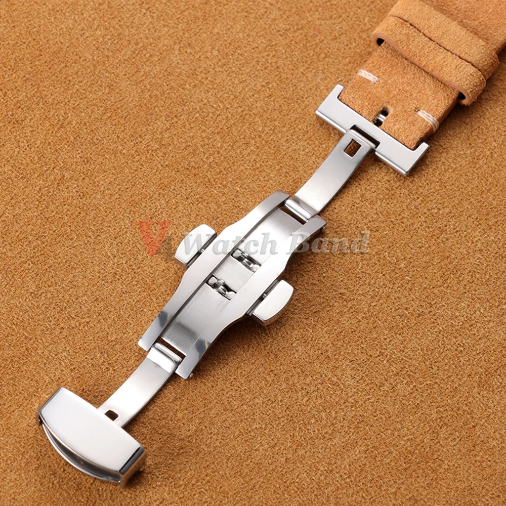 Luxurious Genuine Cowhide Suede Quick Release Watch Strap Bracelet