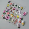 Flowers Blooms 5D Nail Sticker Soft Reliefs Back Glue Tape Nail Sliders 1