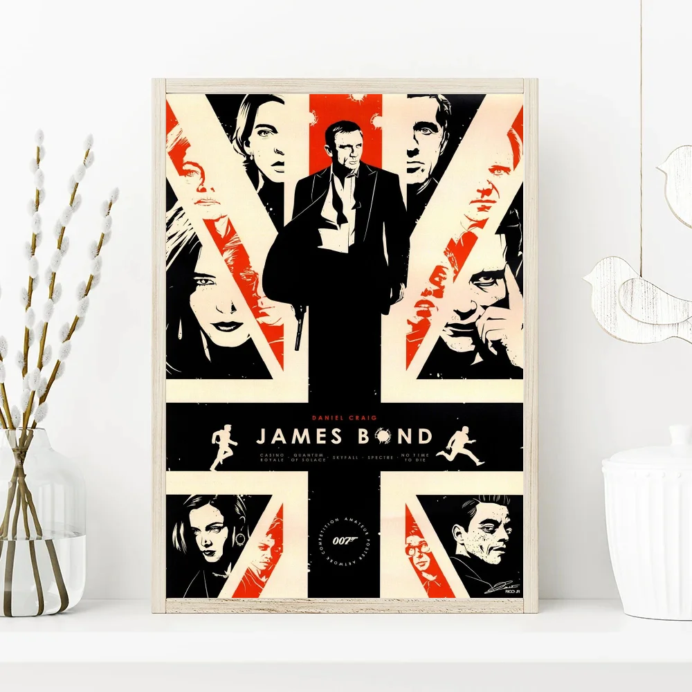 Movie J-James B-bonds 007 Self-adhesive Art Poster HD