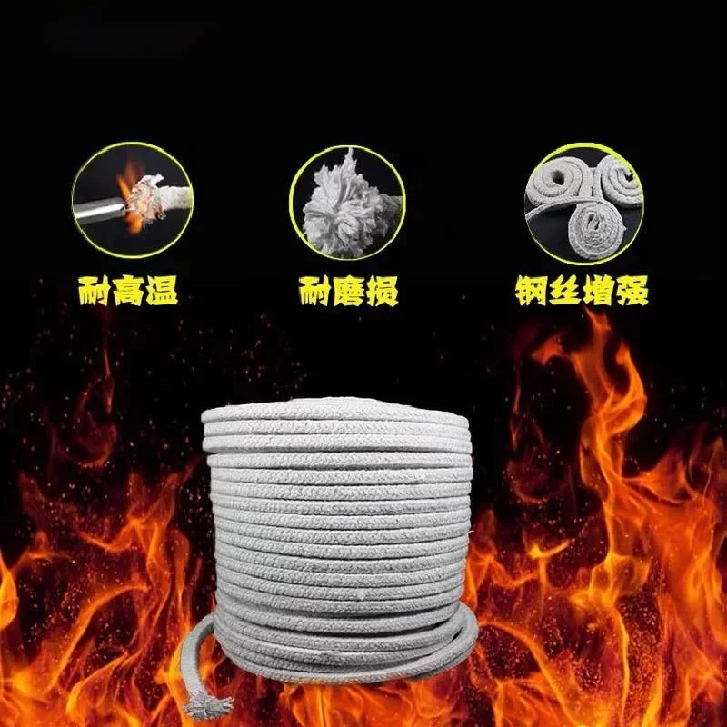 Description Picture 3 of item18x18mm High Temperature Resistant Corrosion Resistant Wear Ceramic Fiber Braided Rope Sealing Strip For Furnace Door
