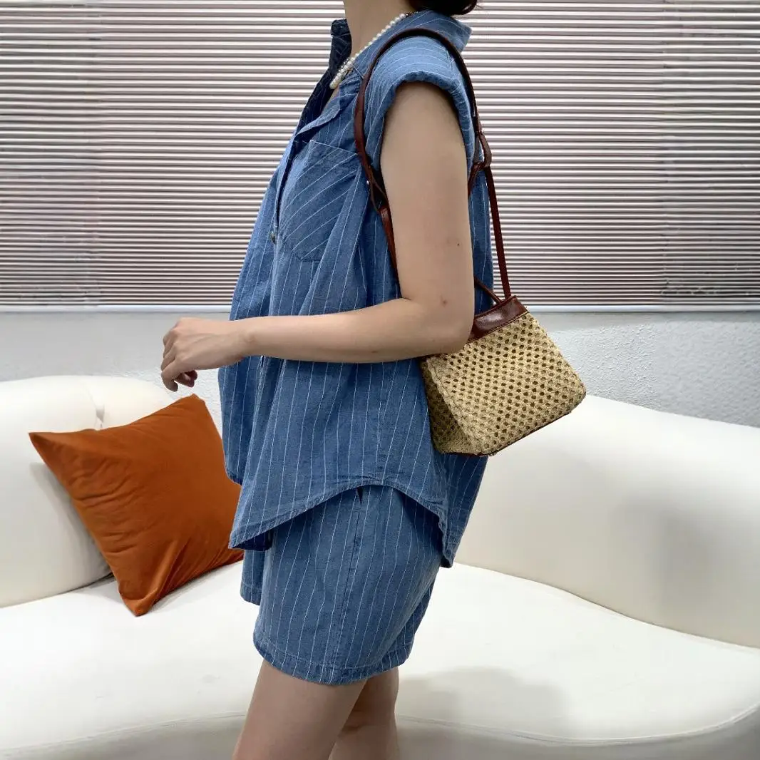 Fashion Hollow Basket Bag Faux Rattan Woven Women Handbags Luxury Pu Leather Shoulder Crossbody Bags Summer Beach Small Tote Bag