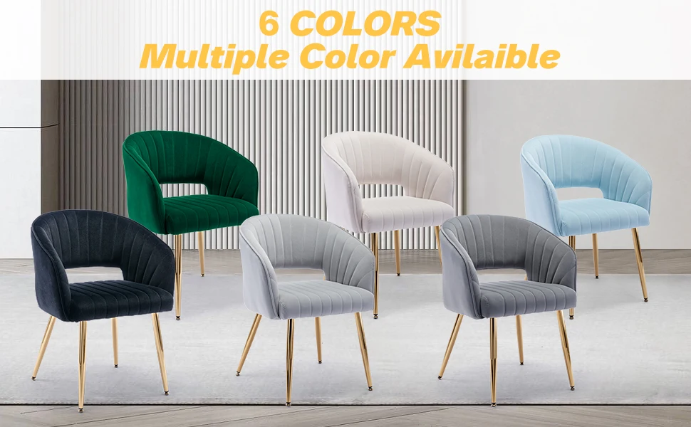 Description Picture 5 of itemHome Office Chair Velvet Desk Chair Accent Armchair Upholstered Modern Tufted Chairs Dining Chairs, Tufted Vanity Chairs