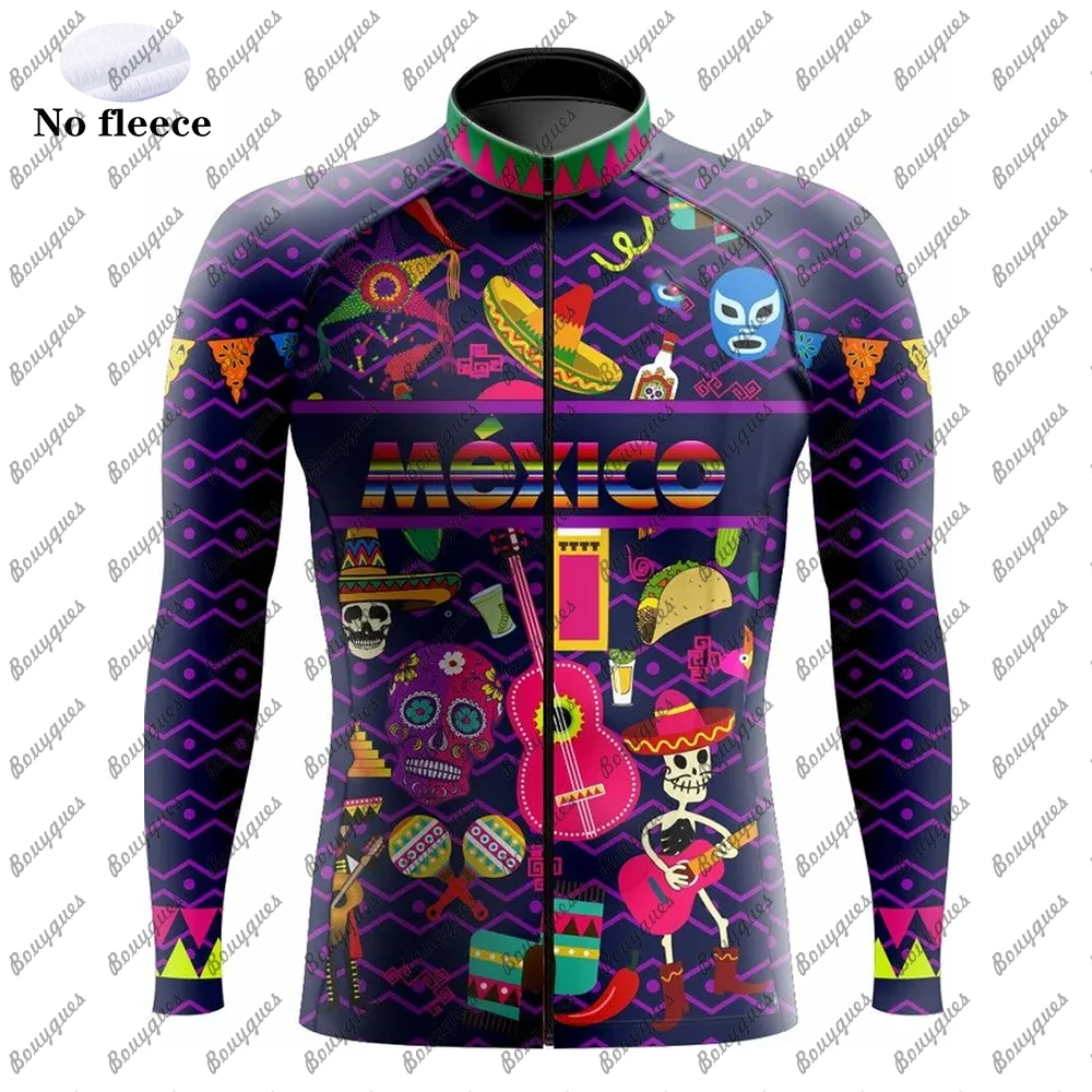 thumbnail image 1 of Conjunto de maillot de ciclismo del equipo Pro México, ropa de ciclismo de montaña de manga larga, ropa transpirable para ciclismo de montaña para hombre, 1 of 5