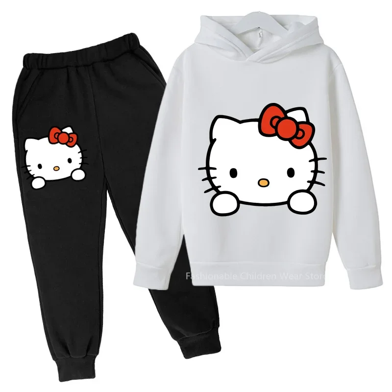 

Детская хлопковая толстовка с принтом Hello Kitty и джоггеры