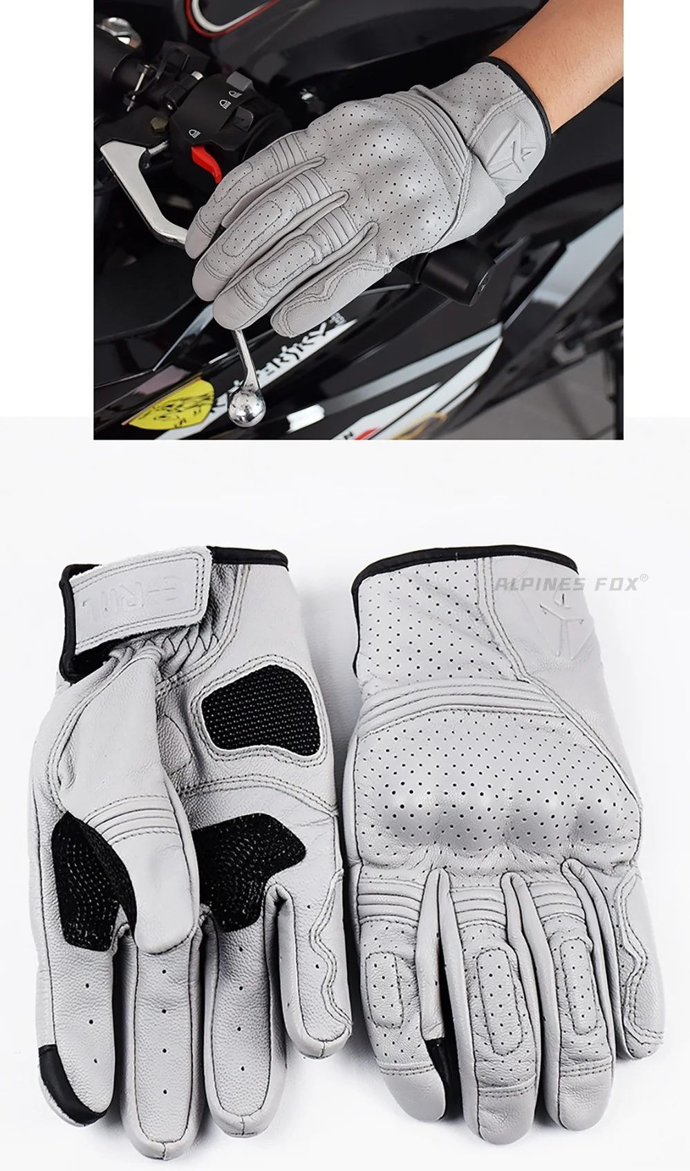 Full Finger Vintage Leather Gloves Tousch Screen Gloves Shockproof Pads Protective Breathable Glove Apparel Accessories