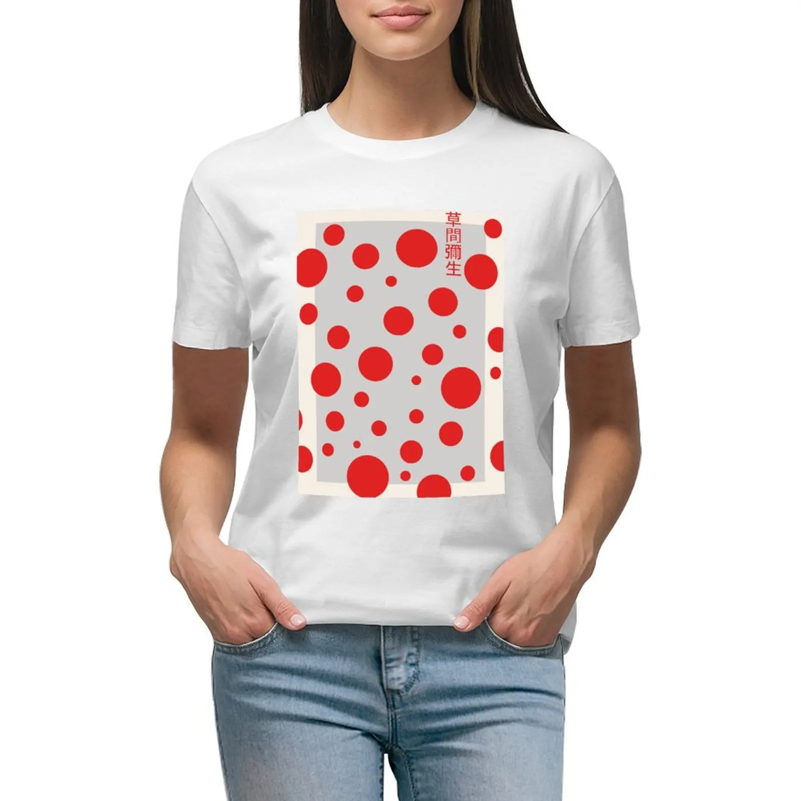 

Yayoi Kusama Red Dots T-shirt summer clothes lady clothes t-shirt dress for Women plus size sexy