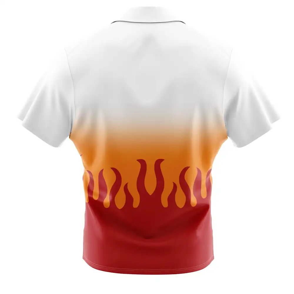 Kyojuro Rengoku Demon Slayer Button UpHawaiian ShirtFashion Trend Breathable Loose Versatile Casual Sports Summer Men
