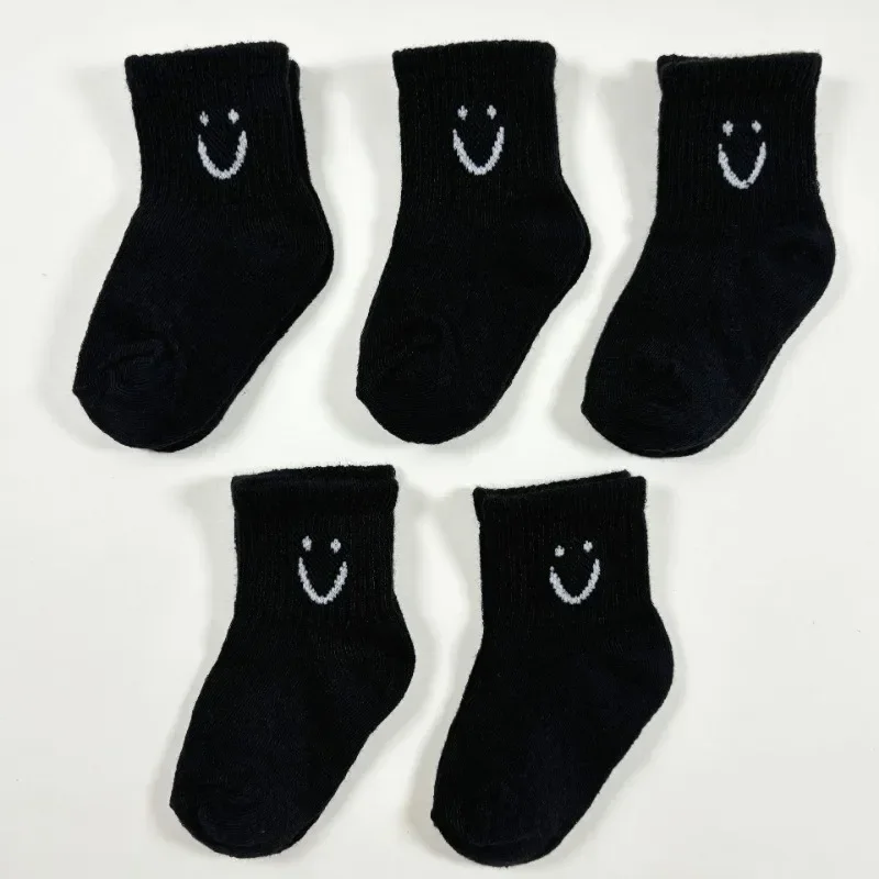 5 Pairs Cute Kawaii Smiling Baby Soft Socks Anti Slip Floor Socks for Infant Girl Boy Warm Anti Slip Floor Socks 0-5T 2