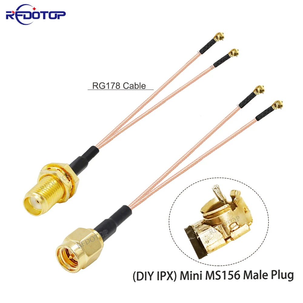 1Pcs-SMA-Male-Female-to-IPX-DIY-Mini-MS156-Male-Connector-1-to-2-Y ...
