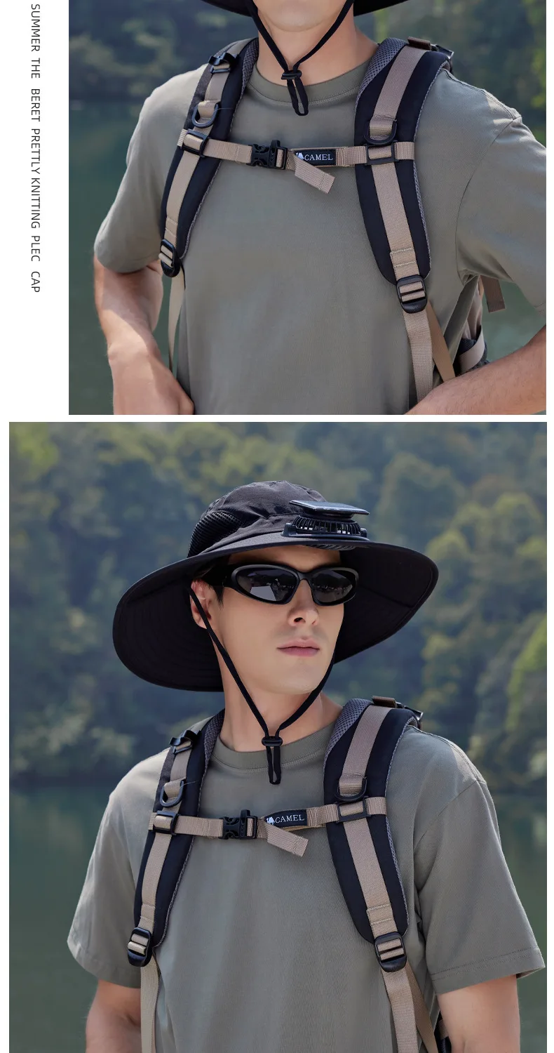 Sonnenhut Mit Solarventilator Und Usb-ladung Für Outdoor_voghion.com