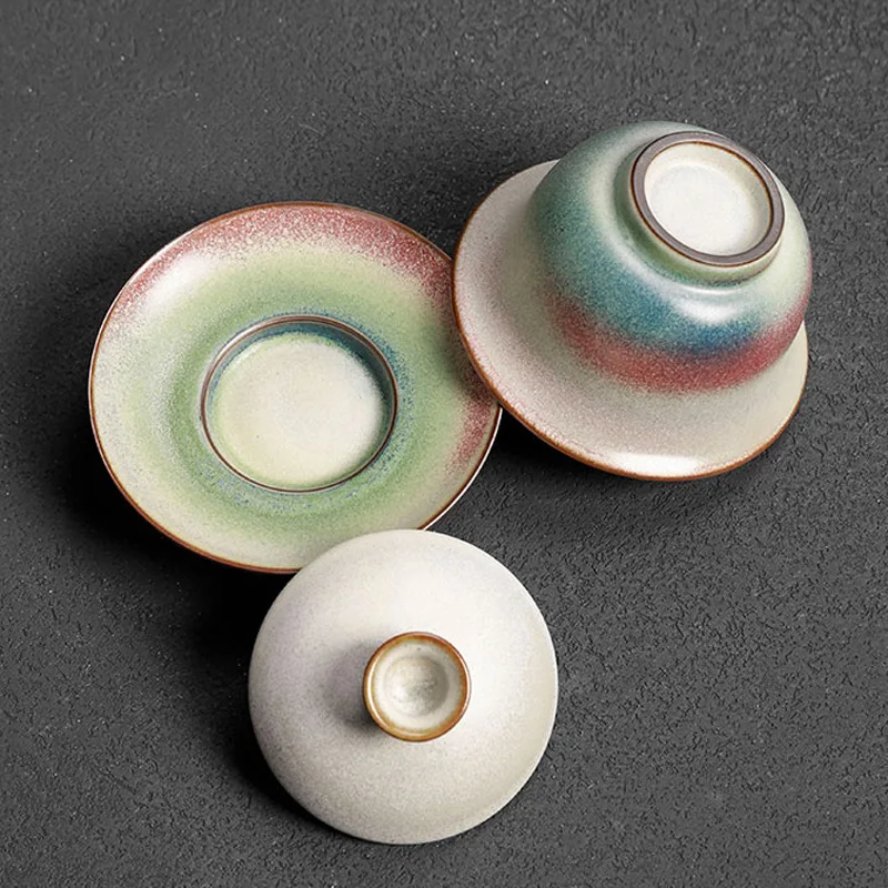 Kiln Change Gaiwan For Tea Porcelain Chinese Jingdezhen Tureen Teaware Set Tea Bowl Kung Fu Chawan Cups Lily Deng