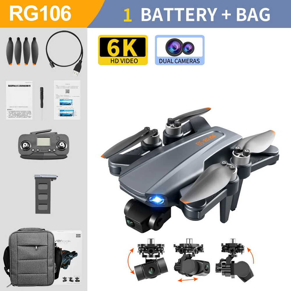 2022 New RG106 Drone 8k Dual Camera Profesional GPS Drones With 3 Axis Brushless Rc Helicopter 5G WiFi Fpv Drones Quadcopter Toy mini rc helicopter RC Helicopters