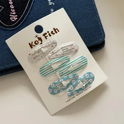 Colorful Plaid Wavy Hairpin: Stylish BB Clip Hair Accessories (07 Blue Flower Strip)