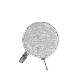 Korean Style Round PU Leather Coin Purse & Keychain Pendant (White)