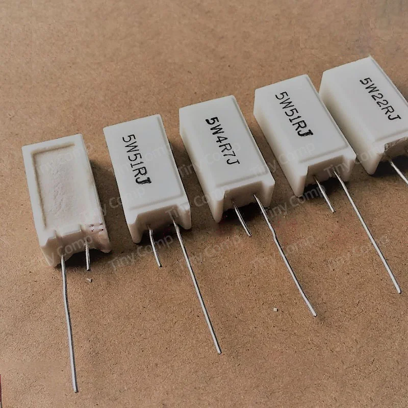 10PCS 5W Cement Type Resistors 30R 33R 47R 100R 1K 1.2K 10K 20K 33K 47K 100K