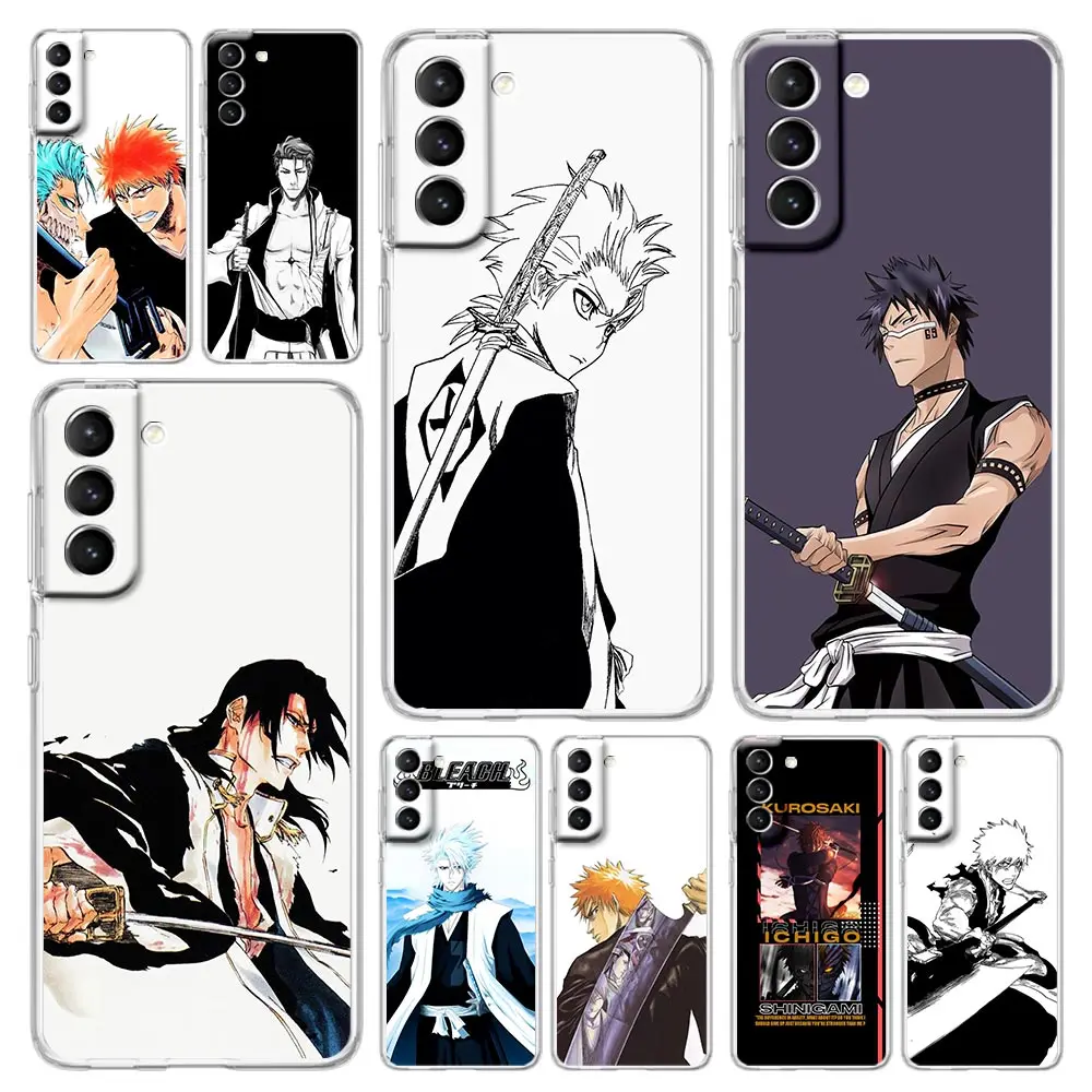 

Anime Bleach Kurosaki Ichigo Phone Case For Samsung Galaxy S23 Ultra S22 5G S20 S21 FE 5G S10E S9 S8 S10 Plus Soft Clear Cover