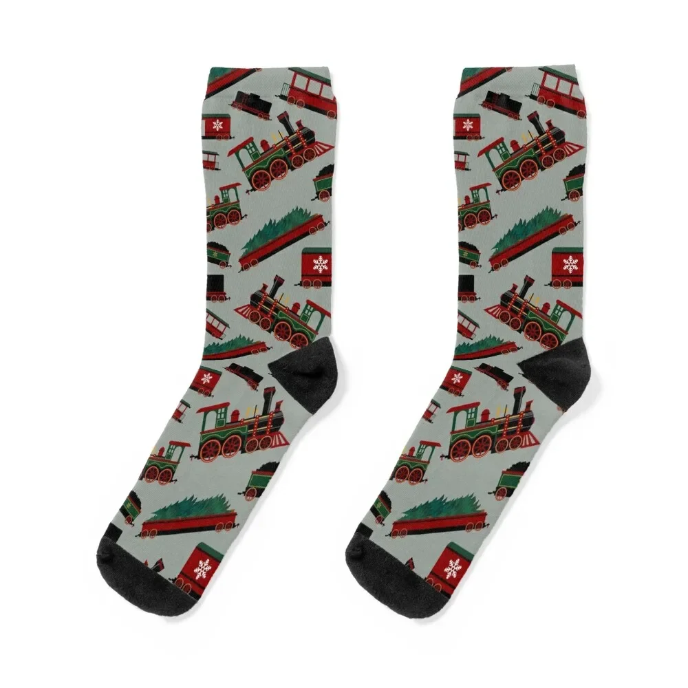 

Christmas Tree Holiday Train Socks Run luxe Socks Women Men's