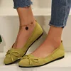 New Women's Knitted Slip on Flats Breathable Comfortable Bowtie Walking Shoes Casual Pointed Toe Walking Sneakers Loafers 5