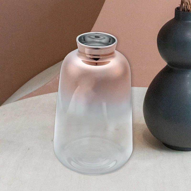 Hot Sale Glass Vase Nordic Electroplated Gold Vase Glass Flower Vases for Home Decor Dried Flower Bottle Bar Decoration 3