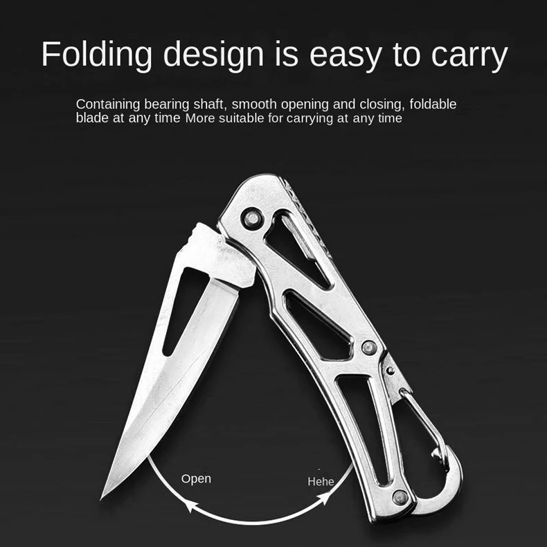 Stainless steel blade shaped knife outdoor camping self defense emergency survival knife tool folding portable key knife - top knives