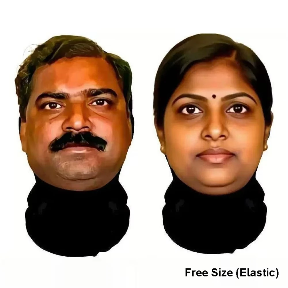 Indian-Style Novelty 3D Printed Cosplay Mask - Realistic & Breathable Party Headgear