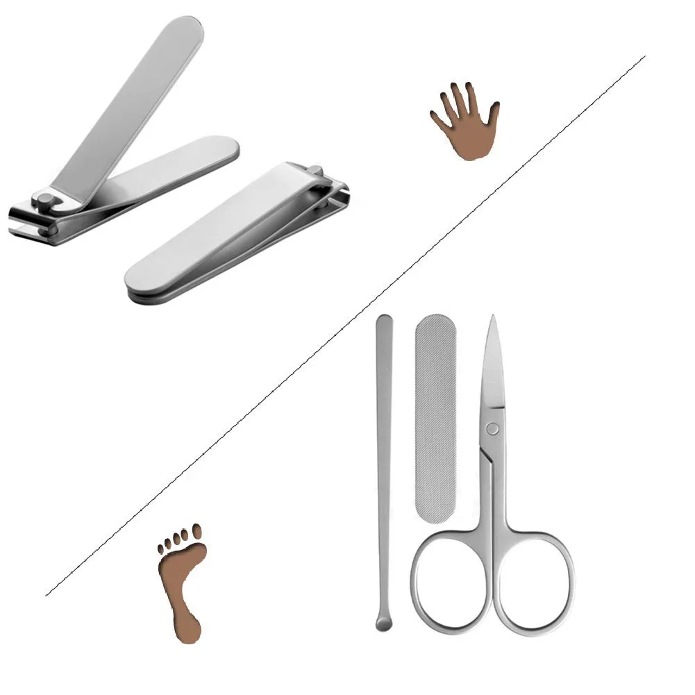 Electric Nail Clippers Xiaomi mijia 5pcs/set Manicure Nail Clippers Pedicure Set Portable Travel Hygiene Kit Stainless Steel Nail Cutter Tool Set