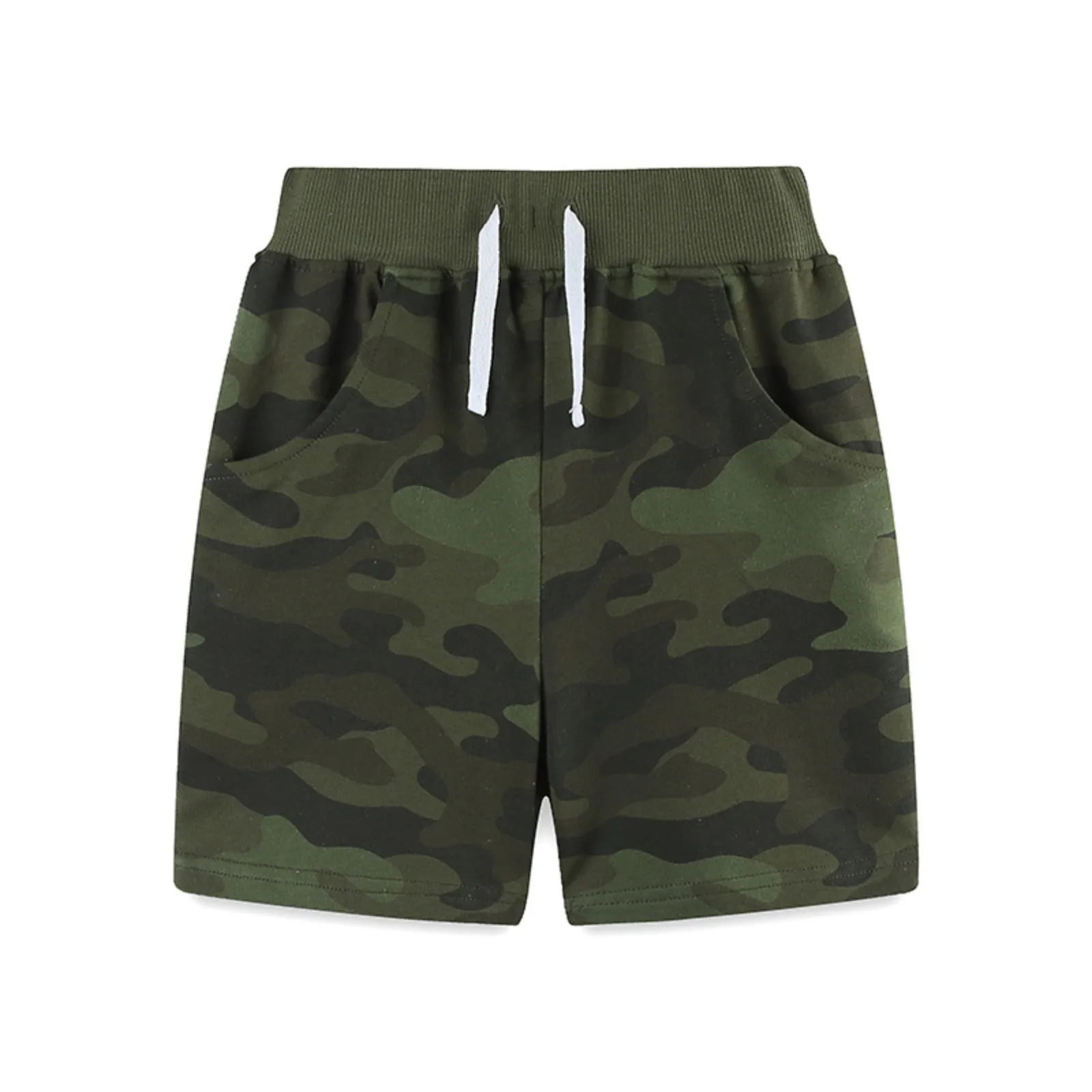 여름 어린이 반바지 바지 소년 면화 위장 스포츠 캐주얼 반바지 어린이 의류 Drawstring 탄성 허리 반바지