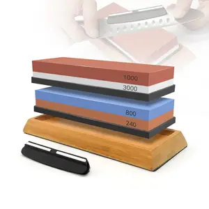 1pc Whetstone Knife Sharpening Stone 2 Side Grit 400/1000 Wetstone Kit -Wet  Stone Kitchen Knife Sharpener With NonSlip Rubber Base