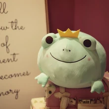 

1pc 35cm Cute Crown Frog Plush Pillow Stuffed Down Cotton Kids Toys Kawaii Smile Frog Animal Dolls For Children Birthday Gift