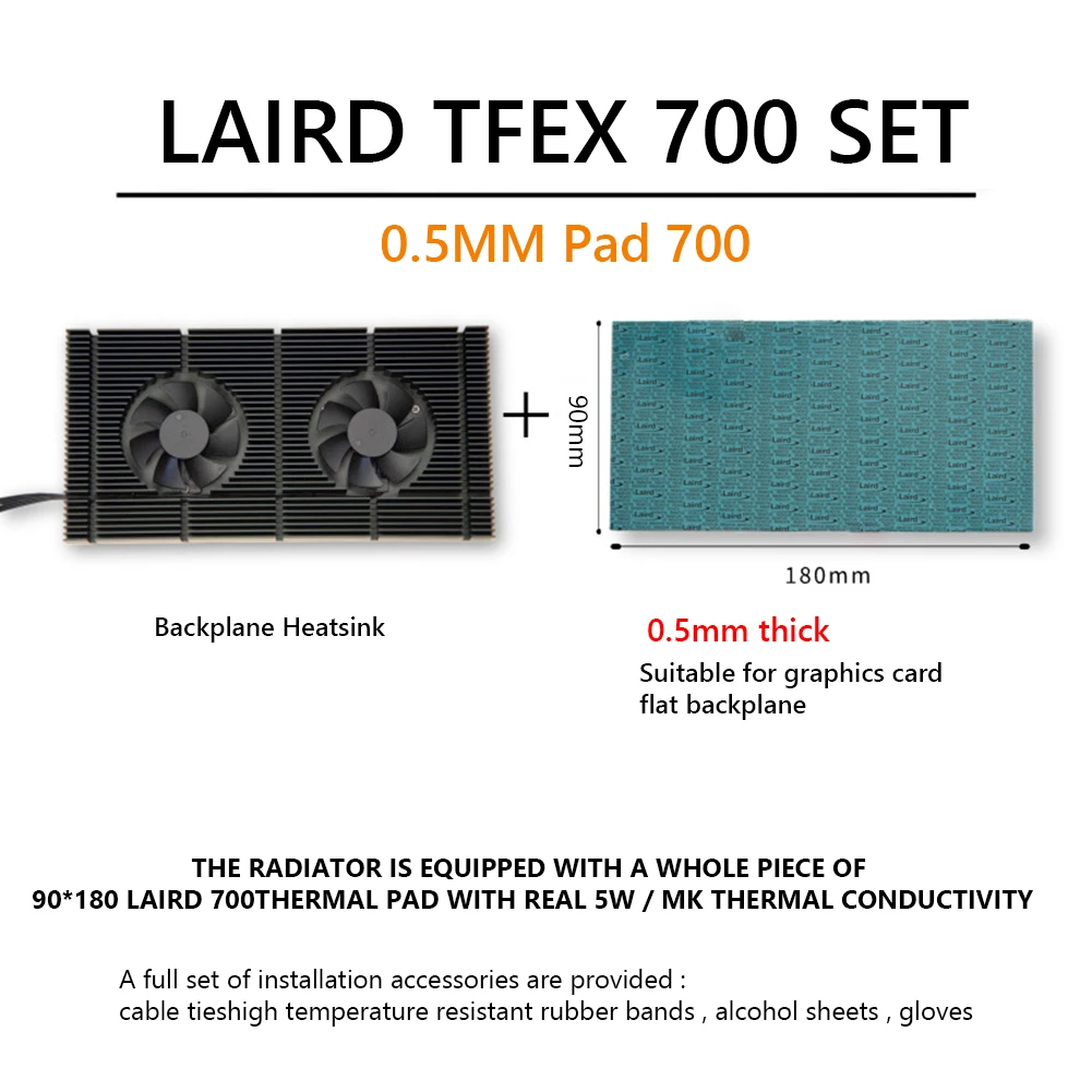 GPU Backplane Radiator Graphics Card Backplane Heatsink Alloy Aluminum Video Memory VRAM Radiator for RTX 3090 3080 3070
