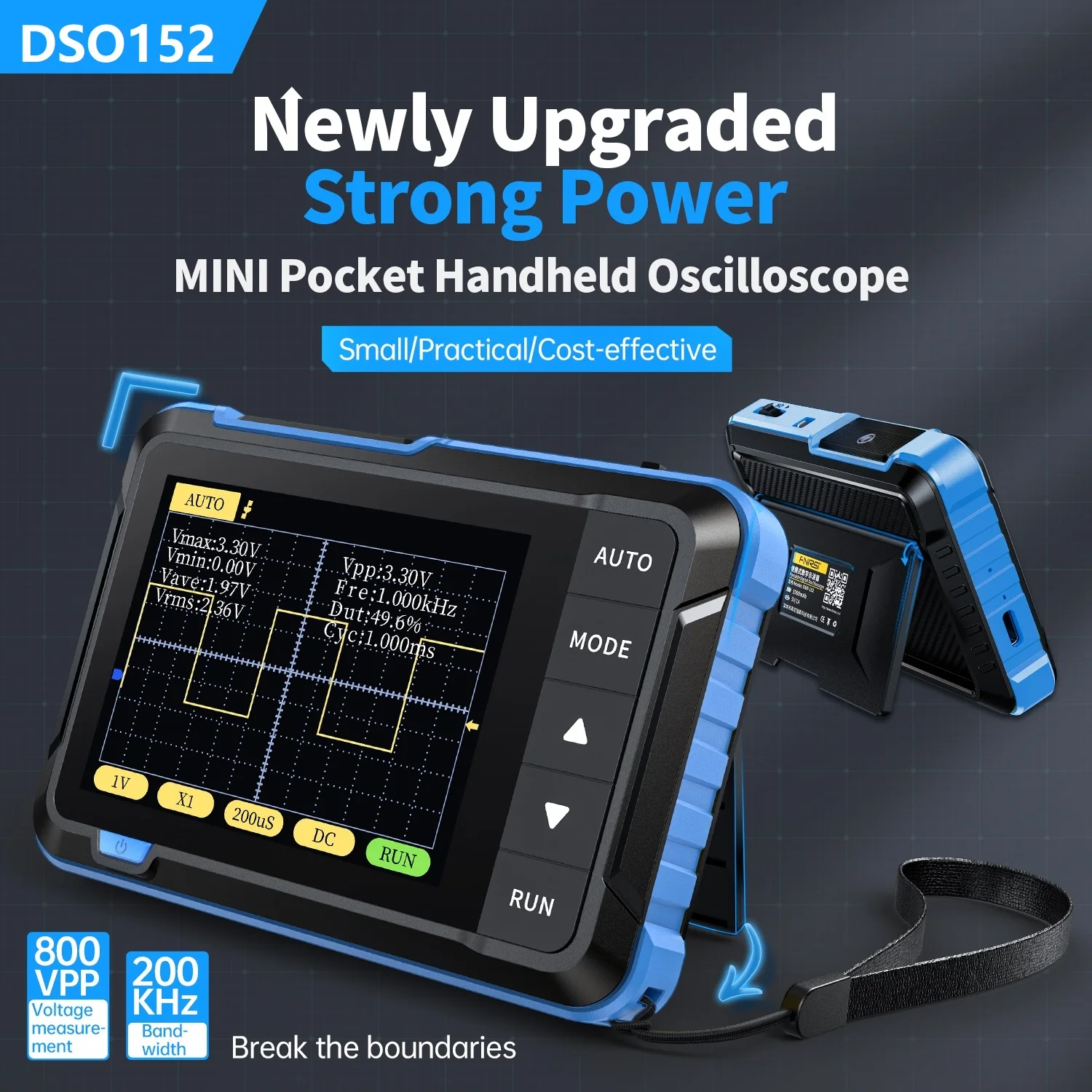 FNIRSI DSO152 미니 휴대용 디지털 오실로스코프 2.5MSa/s 200KH..
