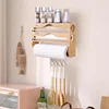 4in1 Bamboo Compartment Cling Film Tin Foil Cutter Box With Kitchen Paper Wall Mounted Paper Towel Kitchen Organizer Accessories 6