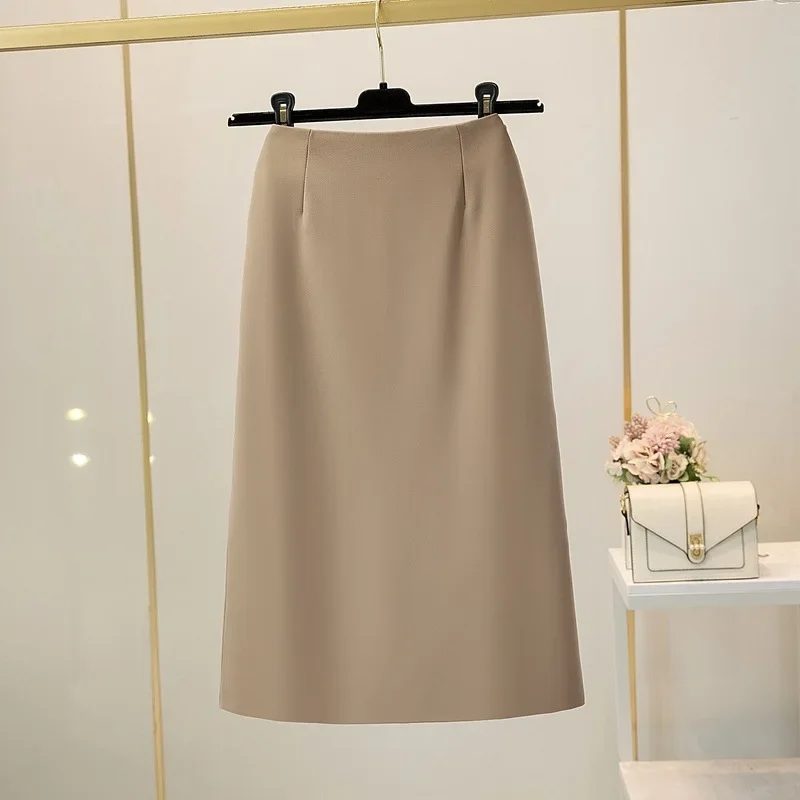 thumbnail image 1 of Minivestido de mujer profesional de longitud media con abertura lateral para primavera y otoño, vestido de un solo paso, minifalda, ropa de negocios de moda, 1 of 5