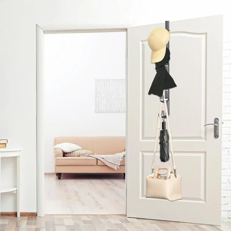 Storage Hook Door Hook Over Door Hooks Carbon Steel Sturdy Over The Door Hooks Multifunctional Clothes Hanger Space Saving Vertical Design Storage Hook