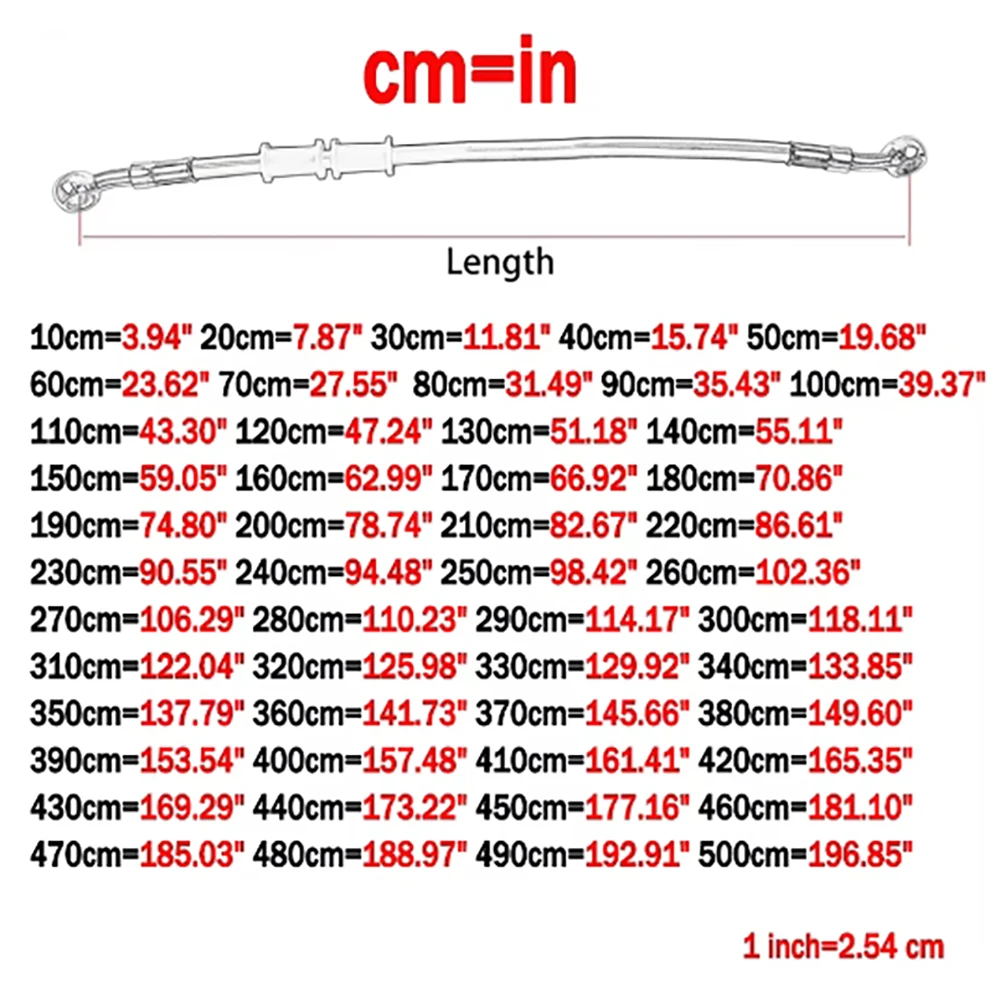 Hydraulic Brake Hose Titanium Gold M8/M10 Banjo Motorcycle Hydraulic Brake Hose Tube Line 30~400cm Cable Pipe Line Steel Mesh Braided Oil Hose ATV