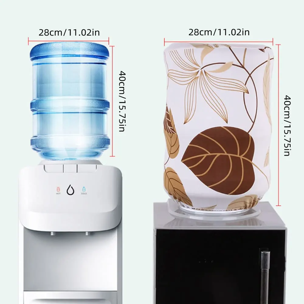1 PCS Printed Water Dispenser Barrel Dust Cover Cloth Stretchy Fabric Reusable Household Bucket Cover Protector