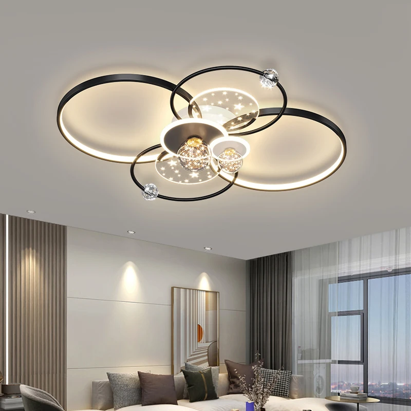 

Living Room Ceiling Lights Atmosphere New Bedroom Lamp Modern Minimalist Warm Whole House Package Combination Ceiling Lamps