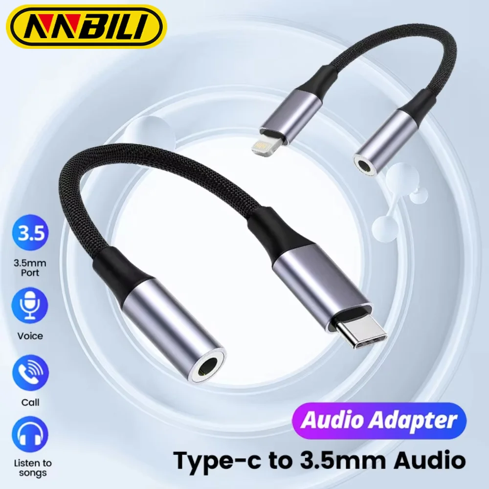 Audio Earphone Converter USB C to 3.5 mm Jack Adaptador iOS to 3.5 mm jack Audio Earphone Converter iPhone 15/16 iPad Xiaomi Samsung Adapter