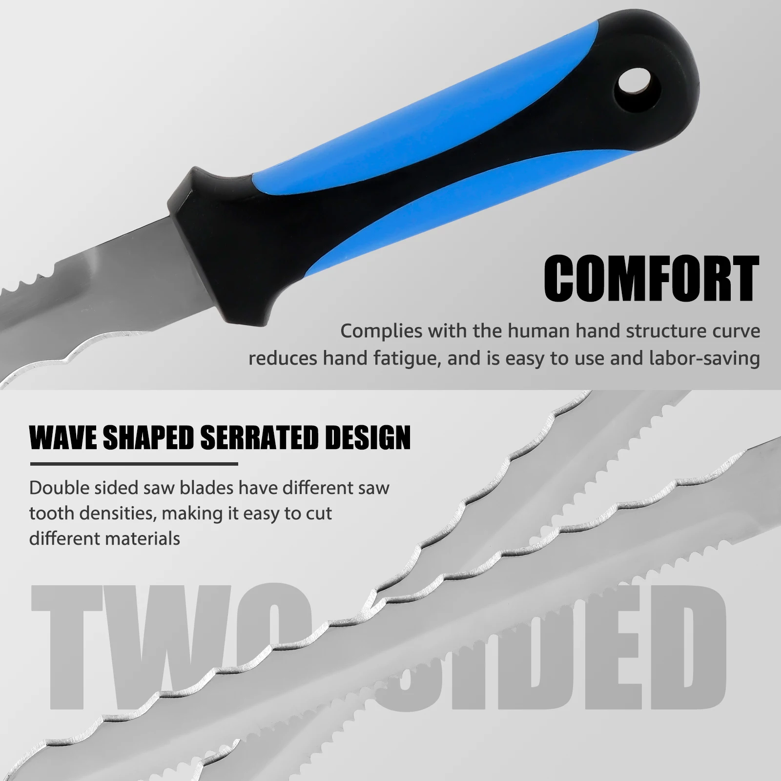 Insulation Knife with Nylon Sheath Stainless Steel Blade Cutter Double Sided Serrated Duct Knife Tool for Cutting Wool Foam folding utility knife