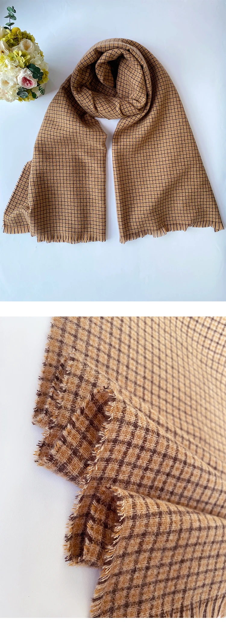 Sd1a591fb3b824abc849437050f86e0e4n Winter Preppy Vintage Scarf Women Men Imitation Cashmere Plaid Scarves Warm Hijab Mujer Bufandas Stoles Wrap Shawl Mallzona